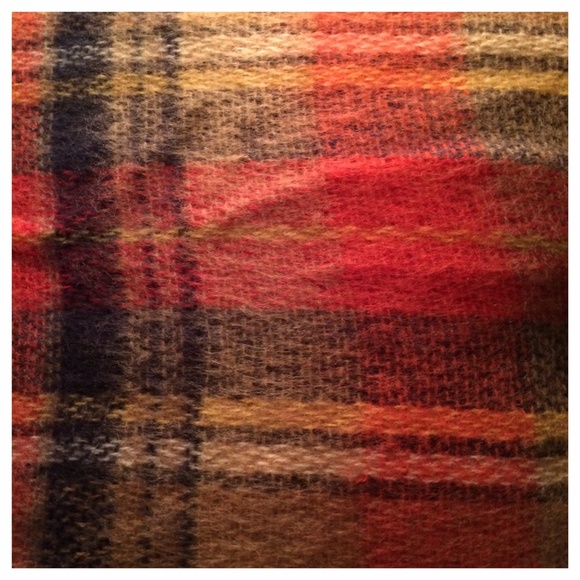 Zara orange plaid blanket scarf - Picture 2 of 3